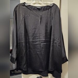 Express Black Boxy 3/4 Sleeve Blouse